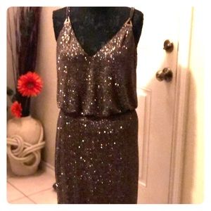 Gold Calvin Klein evening gown
